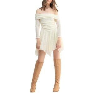LUSH Off the Shoulder Long Sleeve Lace Mini Dress women‎ Medium